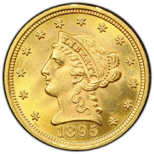 1895年 PCGS MS64 発行枚数6,000枚 -- 1895年以降最低！ KEY $2.50 ゴールドクォーターイーグル
