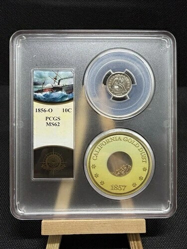 1856-O 自由の女神像ダイム MS 62 PCGS - S.S. セントラルアメリカ ゴールド回収