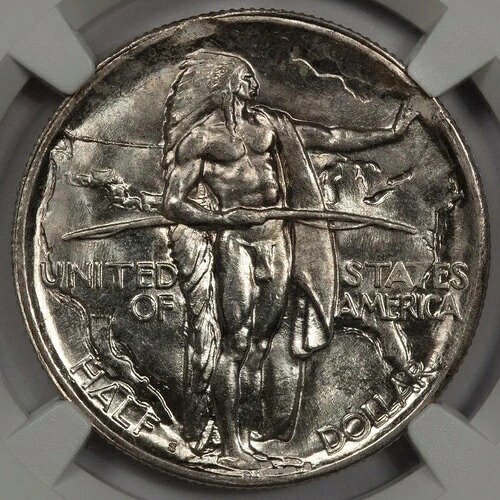 1926 S NGC MS65 ダブルカーブクリップ オレゴントレイル シルバー ハーフダラー ミントエラー