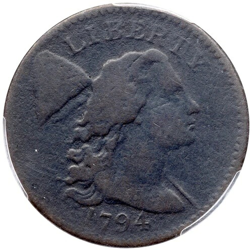 1794 S-45 R-5+ PCGS F 詳細 リバティキャップ ラージセントコイン 1セント