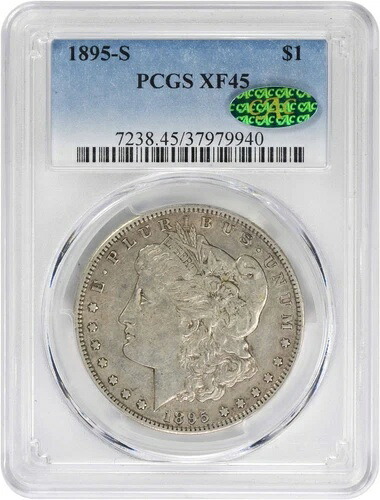 1895-S モルガン銀貨 EF45 PCGS (CAC)｜WORLD RESOURCE【QUEEN店】