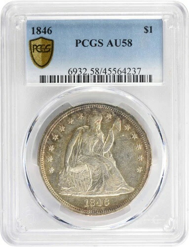 1846年 自由の女神像銀貨 AU58 PCGS|WORLD RESOURCE【QUEEN店】