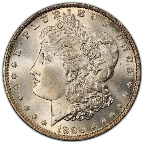1896-P 1 ドル モルガン ダラー PCGS MS67 - 見事な光沢のあるブラスト ホワイト、よく打たれています。｜WORLD RESOURCE【QUEEN店】