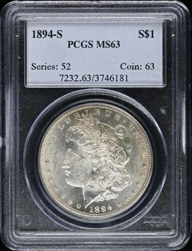 1894-S 1ドル モルガン・ダラー PCGS MS63 442,200円