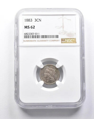 MS62 1883年 ニッケル3セント硬貨 NGC *7906