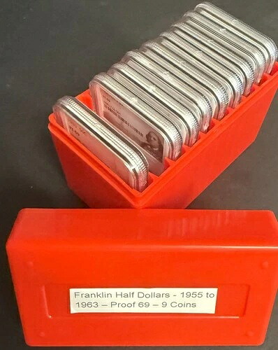 1955-63年 フランクリン ハーフプルーフセット NGC PF 69 (9枚) - 最高品質のセット