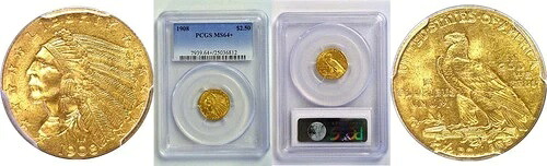 1908年 $2 1/2 インド PCGS MS-64+- 448,360円