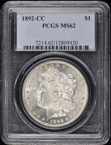 1892-CC 1ドル モルガン・ダラー PCGS MS62