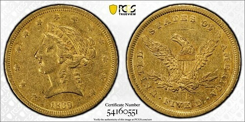1839年 5ドル リバティヘッド ハーフイーグル PCGS XF40