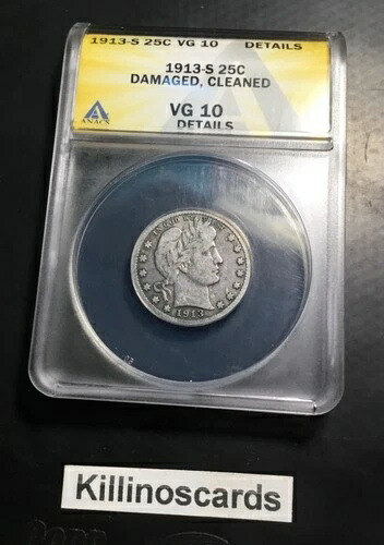 1913S バーバークォーター ANACS VG10 詳細