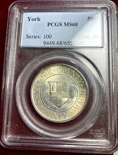 ヨーク記念ハーフダラー PCGS MS68 オリジナルPQ！古いホルダー
