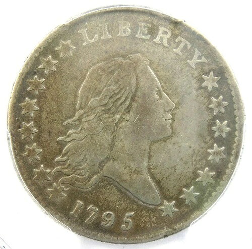 1795 年 フローイング ヘア ハーフ ドル 50 セント コイン O-130 - PCGS VF 詳細認定 - 希少品!