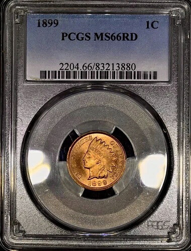 1899年 インディアン 1C PCGS MS66 RD 燃えるようなフルレッド PQ+ 素晴らしい家宝レジストリコイン