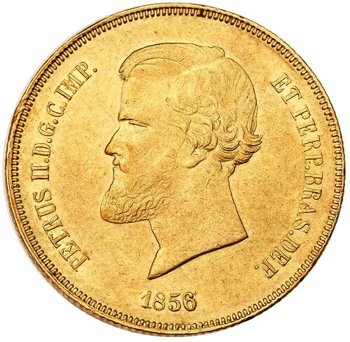 1856年 PCGS認定、20,000レイス、ブラジル、金貨、少量発行、0.5286オンス