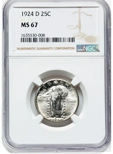 1924-D スタンディング リバティ クォーター NGC MS67 25セント