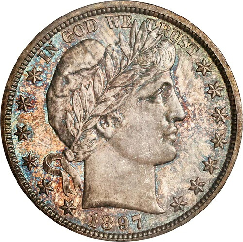 バーバー・ハーフダラー 1897 PCGS プルーフ 65！OGH - オールドPCGS ラトラーホルダー！素晴らしい！