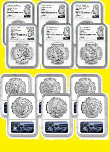 2021年 モルガン＆ピース 100周年記念 6枚セット NGC MS 70 発行初日 Mercanti