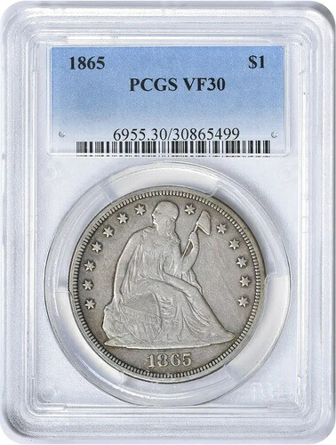 1865年 リバティ銀貨 VF30 PCGS 478,720円