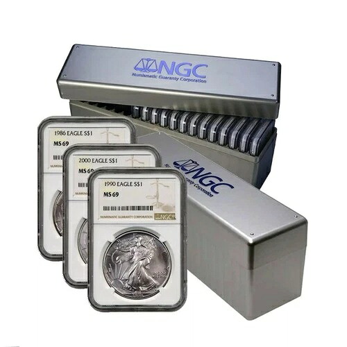 1986-2025 アメリカン シルバー イーグル 41 枚セット NGC MS69 (タイプ 1 および 2) 487,960円