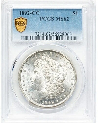 1892年-CC モルガン銀貨 PCGS ゴールドシールド MS-62