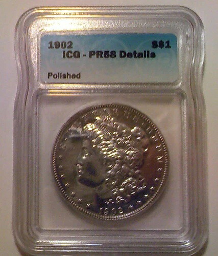 1902年 プルーフ モルガン銀貨 ICG PR58 詳細、希少 *777枚のみ鋳造*