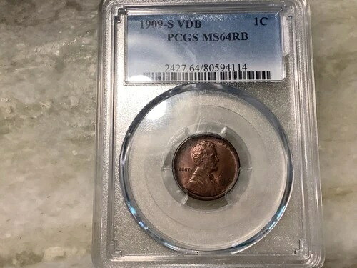 1909-S V.D.B. リンカーン ウィート ペニー MS64 RB