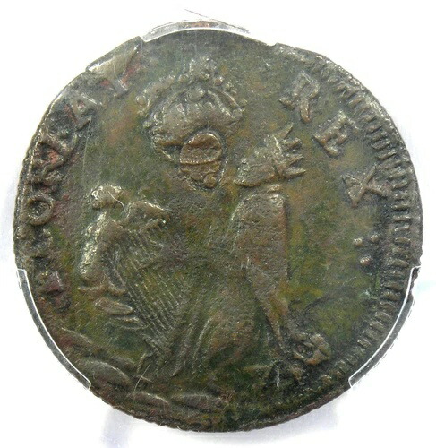 1670年 ニュージャージー州 セントパトリック・ファーシング コロニアルコイン 1/4ペンス - PCGS AU50 - 5,000ドル相当