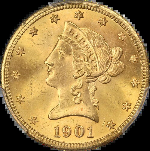 1901-S リバティゴールド 10ドル PCGS MS65 素晴らしい外観 強い刻印