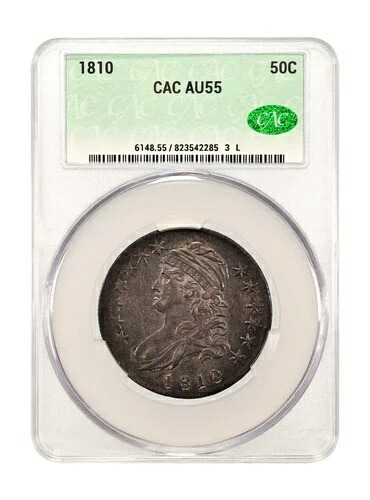 1810年 キャップドバスト ハーフダラー CACG AU 55 CAC 503,800円