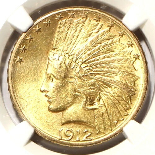 1912-S 10 ドル金インディアンイーグル、NGC MS61 認定 - 希少なサンフランシスコインディアン！