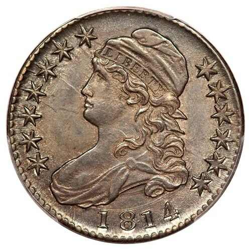 1814 O-103 50セント キャップドバスト ハーフダラー PCGS AU58