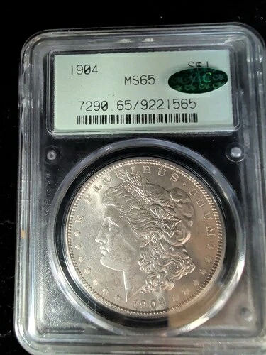 1904年 P モルガン銀貨 PCGS MS-65 CAC - 9221565