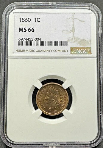 1860年インディアンヘッドセント NGC MS66 11XEEB25
