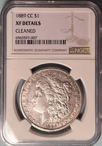 1889-CC モルガン・ダラー NGC XF 主要詳細、クリーニング済み ? 製造数35万個、カーソンシティ