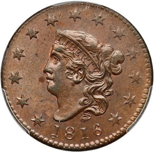 1816 N-4 R-2 PCGS MS 63 BN マトロンまたはコロネットヘッド ラージセントコイン 1セント