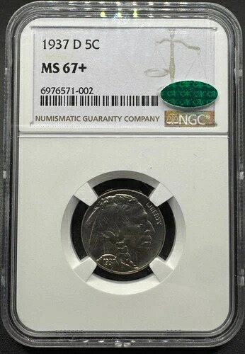 1937-D バッファローニッケル NGC MS67+ CAC 10XXEA25