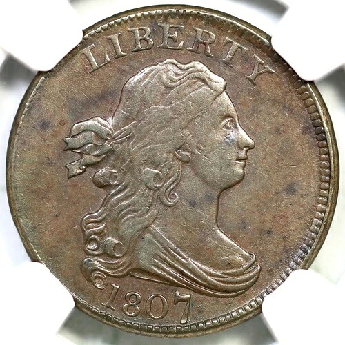 1807 C-1 R-1 NGC XF 45 ドレープバスト ハーフセントコイン 1/2c 517,440円