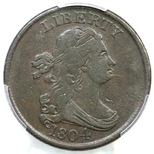 1804 C-7 R-4 PCGS VF 30 CAC マンリー 4.0 スパイクチンドレープバスト ハーフセント 1/2セント