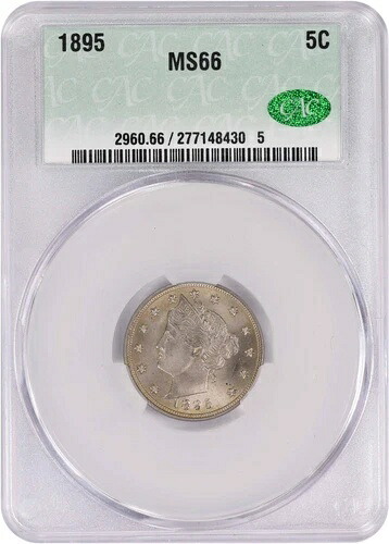 1895年 リバティニッケル MS66 CACG