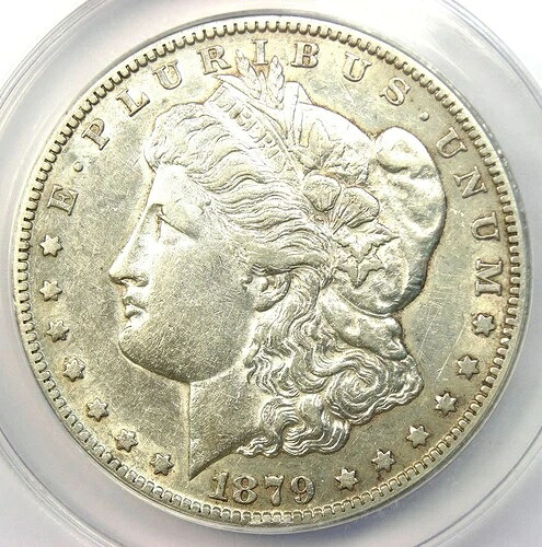1879-CC モーガン シルバー ダラー $1 カーソン シティ コイン - ANACS AU55 認定 - 希少!