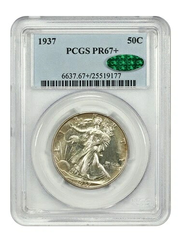 1937年 50セント PCGS/CAC PR67+ - ウォーキング・リバティ・ハーフダラー