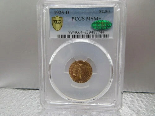 1925-D PCGS MS64+ CAC インディアンヘッド $2.50 クォーターイーグルゴールド