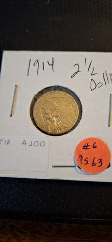 1914年 2.50ドル インディアンヘッド金貨 #6 r3