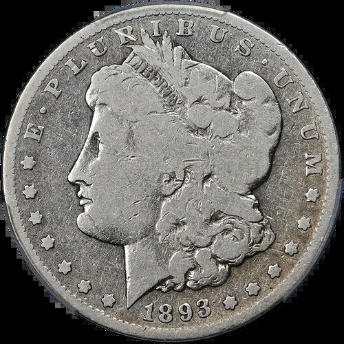 1893-S モルガン銀貨 PCGS G 詳細 主要日付 外観良好