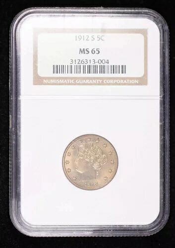 1912年 Sニッケル リバティヘッド NGC MS-65