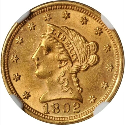 1892年 MS63 NGC 2,440枚！過小評価されているキーデイト金貨 2.50ドル クォーターイーグル 530,200円