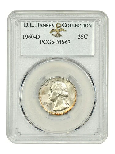 1960-D 25C PCGS MS67 ex: D.L. ハンセン - ワシントン クォーター 534,600円