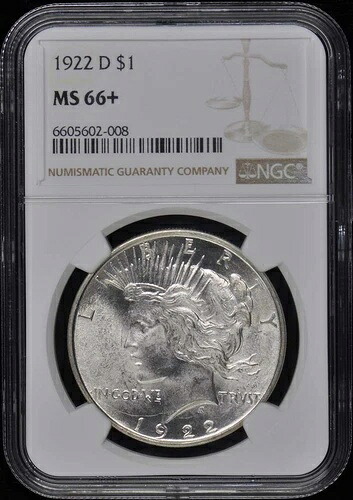 1922-D 平和ドル S$1 NGC MS66+