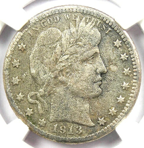 1913-S バーバー クォーター 25セントコイン - NGC VF 認定詳細 - VF で希少なキー日付