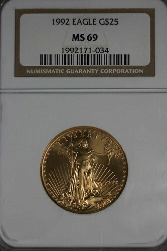 1992 25.00 NGC MS 69 イーグル アメリカン ゴールド イーグル (年齢) 、ゴールド
